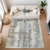 3' X 5' Beige Gray And Ivory Abstract Washable Area Rug With UV Protection - Homeroots - Flyclothing LLC