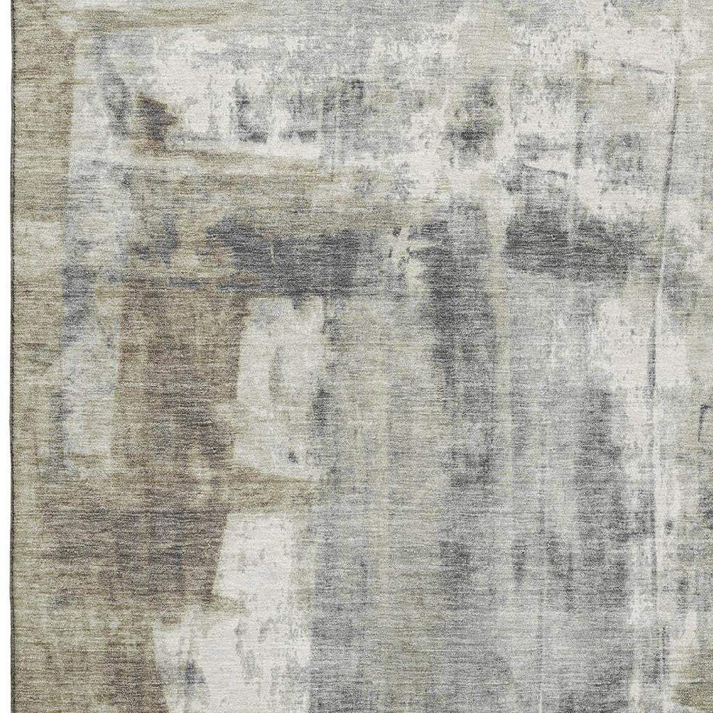 3' X 5' Beige Gray And Ivory Abstract Washable Area Rug With UV Protection - Homeroots - Flyclothing LLC