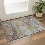 3' X 5' Beige Gray And Ivory Abstract Washable Area Rug With UV Protection - Homeroots - Flyclothing LLC