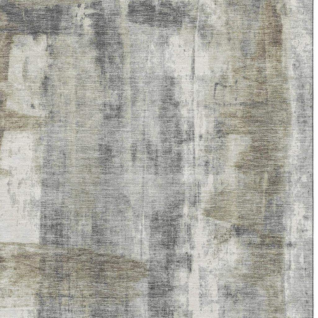 5' X 8' Beige Gray And Ivory Abstract Washable Area Rug With UV Protection - Homeroots - Flyclothing LLC