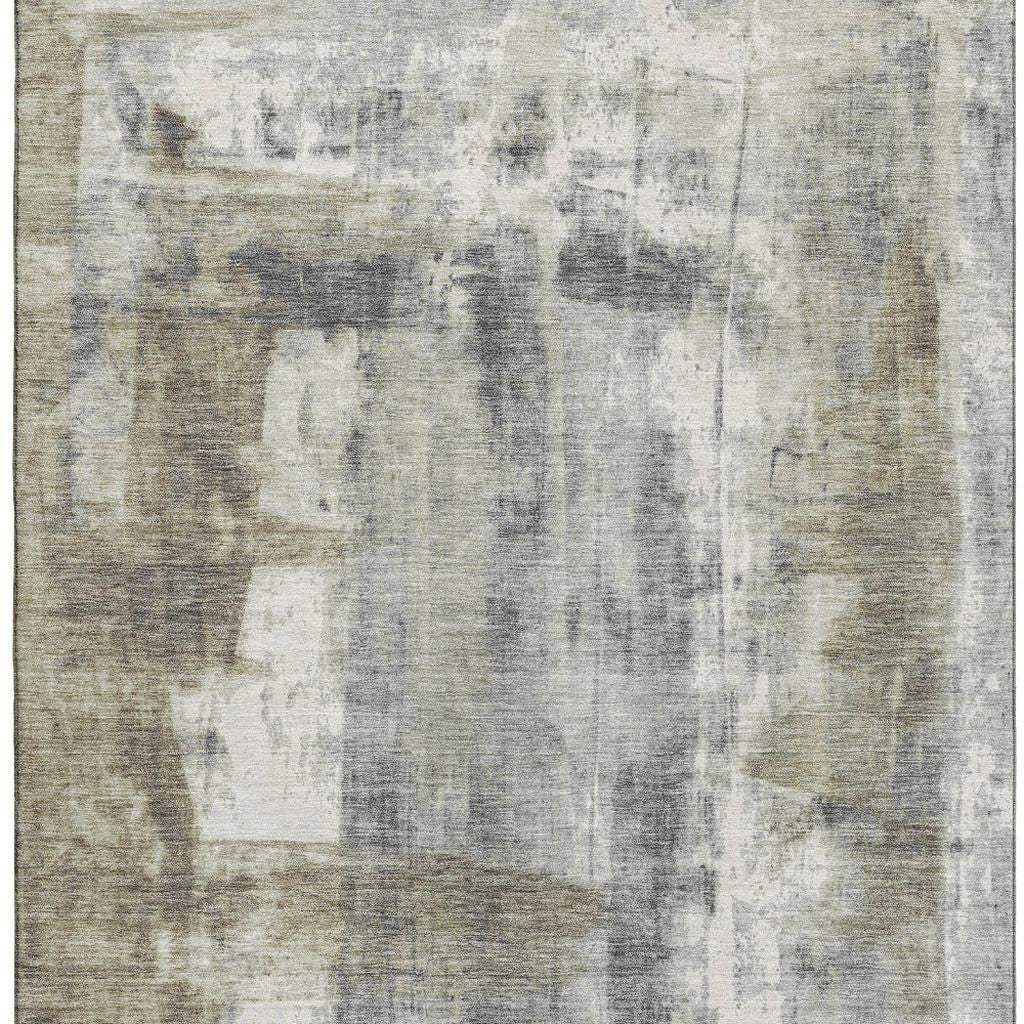 5' X 8' Beige Gray And Ivory Abstract Washable Area Rug With UV Protection - Homeroots - Flyclothing LLC