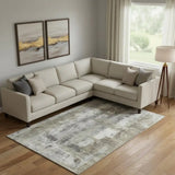 8' X 10' Beige Gray And Ivory Abstract Washable Area Rug With UV Protection - Homeroots - Flyclothing LLC