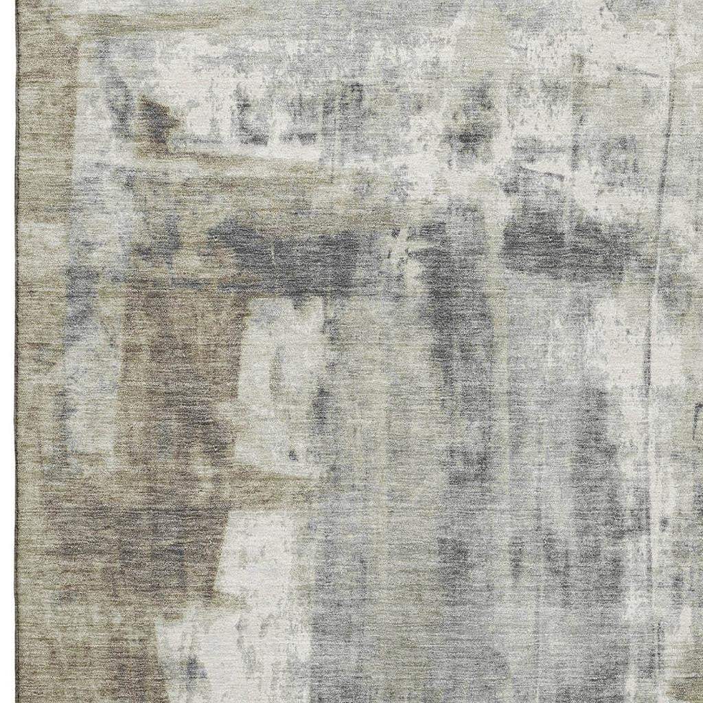 9' X 12' Beige Gray And Ivory Abstract Washable Area Rug With UV Protection - Homeroots - Flyclothing LLC