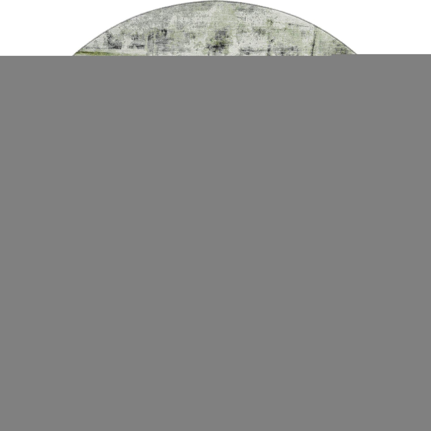 8' Olive Green Charcoal And Ivory Abstract Washable Round Rug With UV Protection - Homeroots - Flyclothing LLC