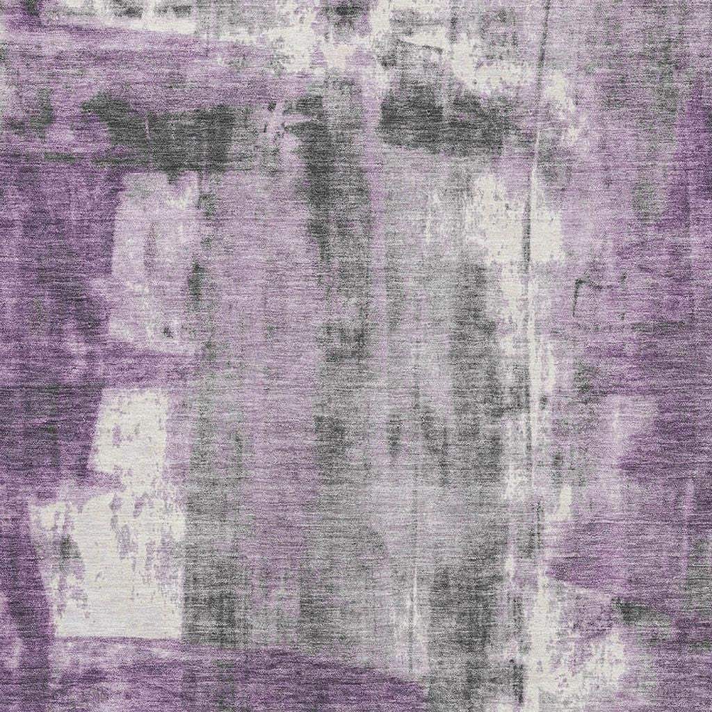 3' X 5' Purple Charcoal And Ivory Abstract Washable Area Rug With UV Protection - Homeroots - Flyclothing LLC