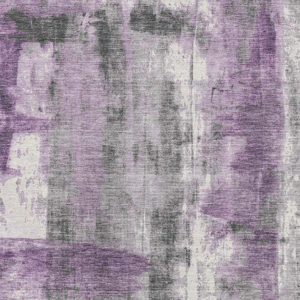 5' X 8' Purple Charcoal And Ivory Abstract Washable Area Rug With UV Protection - Homeroots - Flyclothing LLC