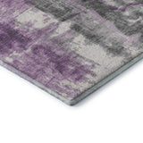 8' Purple Charcoal And Ivory Abstract Washable Round Rug With UV Protection - Homeroots - Flyclothing LLC