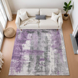 8' X 10' Purple Charcoal And Ivory Abstract Washable Area Rug With UV Protection - Homeroots - Flyclothing LLC