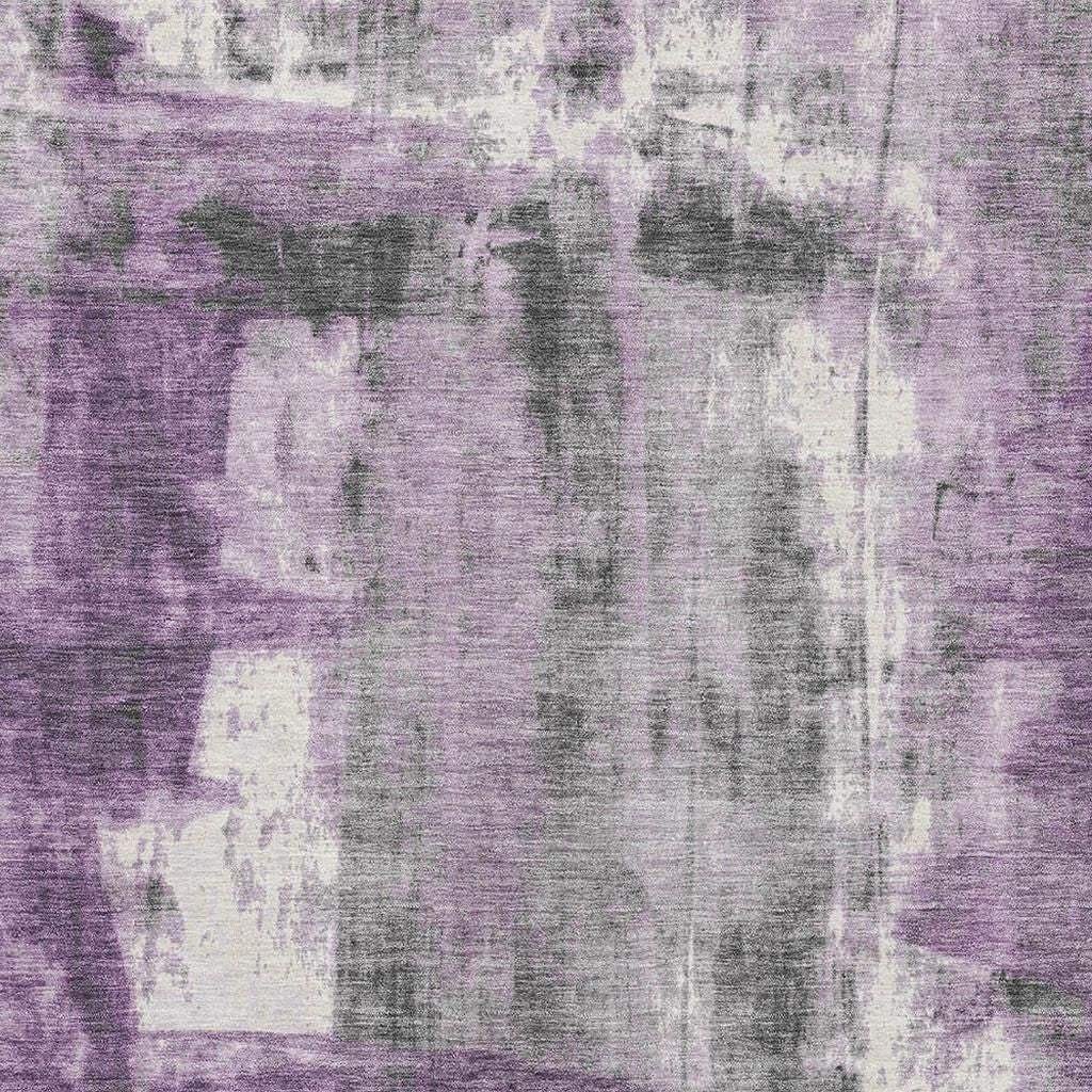 9' X 12' Purple Charcoal And Ivory Abstract Washable Area Rug With UV Protection - Homeroots - Flyclothing LLC