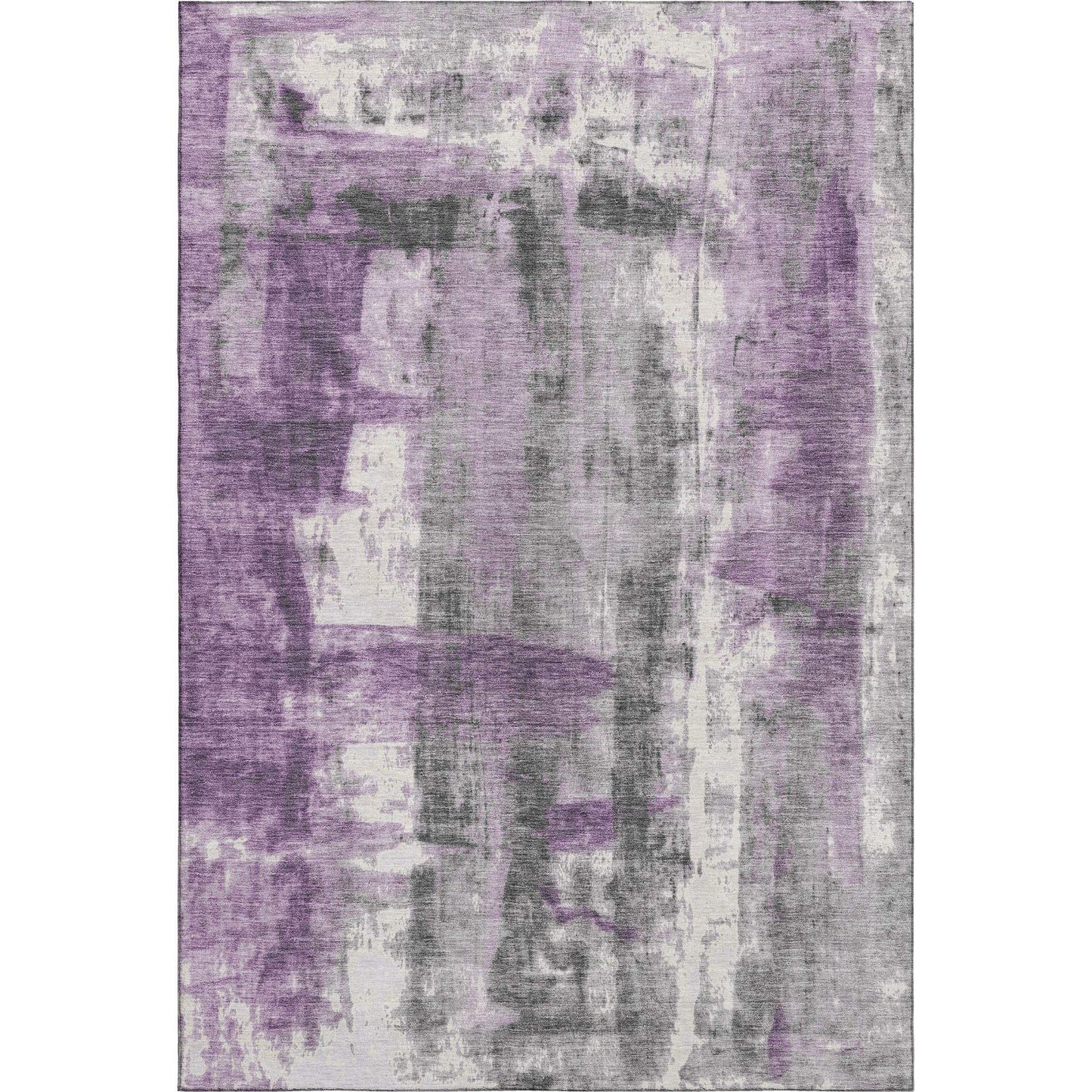 10' X 14' Purple Charcoal And Ivory Abstract Washable Area Rug With UV Protection - Homeroots - Flyclothing LLC