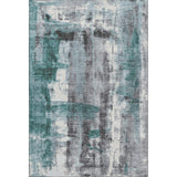 3' X 5' Teal Charcoal And Ivory Abstract Washable Area Rug With UV Protection - Homeroots - Flyclothing LLC