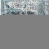 5' X 8' Teal Charcoal And Ivory Abstract Washable Area Rug With UV Protection - Homeroots - Flyclothing LLC
