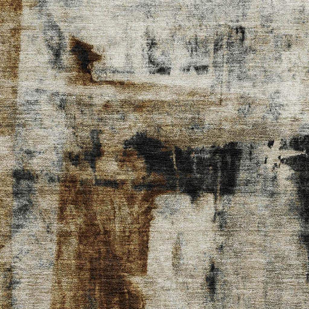 5' X 8' Taupe Charcoal And Brown Abstract Washable Area Rug With UV Protection - Homeroots - Flyclothing LLC
