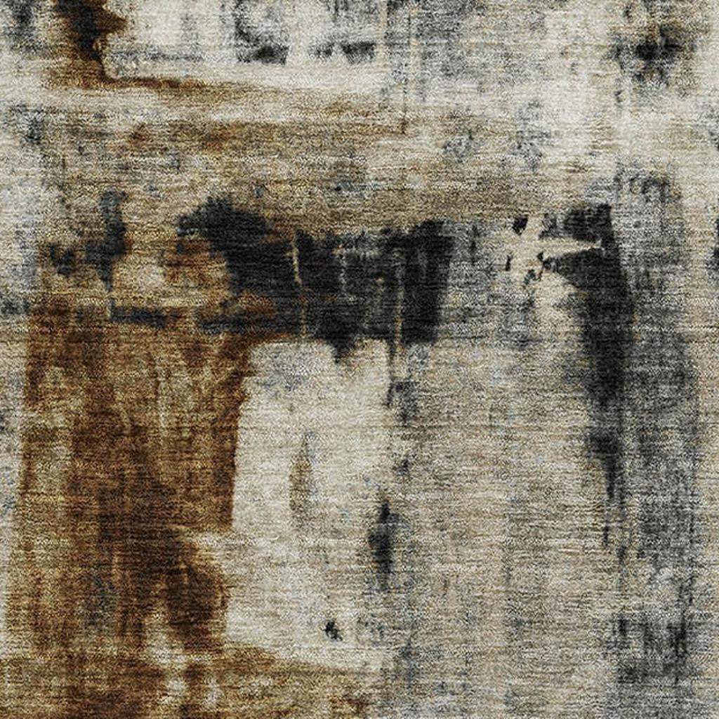 8' X 10' Taupe Charcoal And Brown Abstract Washable Area Rug With UV Protection - Homeroots - Flyclothing LLC