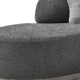 150" Dark Gray Boucle Curved Sofa With Toss Pillows - Homeroots - Flyclothing LLC