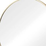 20" Gold Metal Round Framed Bathroom Vanity Mirror - HomeRoots - Flyclothing LLC