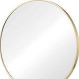 20" Gold Metal Round Framed Bathroom Vanity Mirror - HomeRoots - Flyclothing LLC
