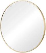 20" Gold Metal Round Framed Bathroom Vanity Mirror - HomeRoots - Flyclothing LLC