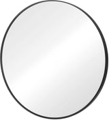 24" Black Metal Round Framed Bathroom Vanity Mirror - HomeRoots - Flyclothing LLC