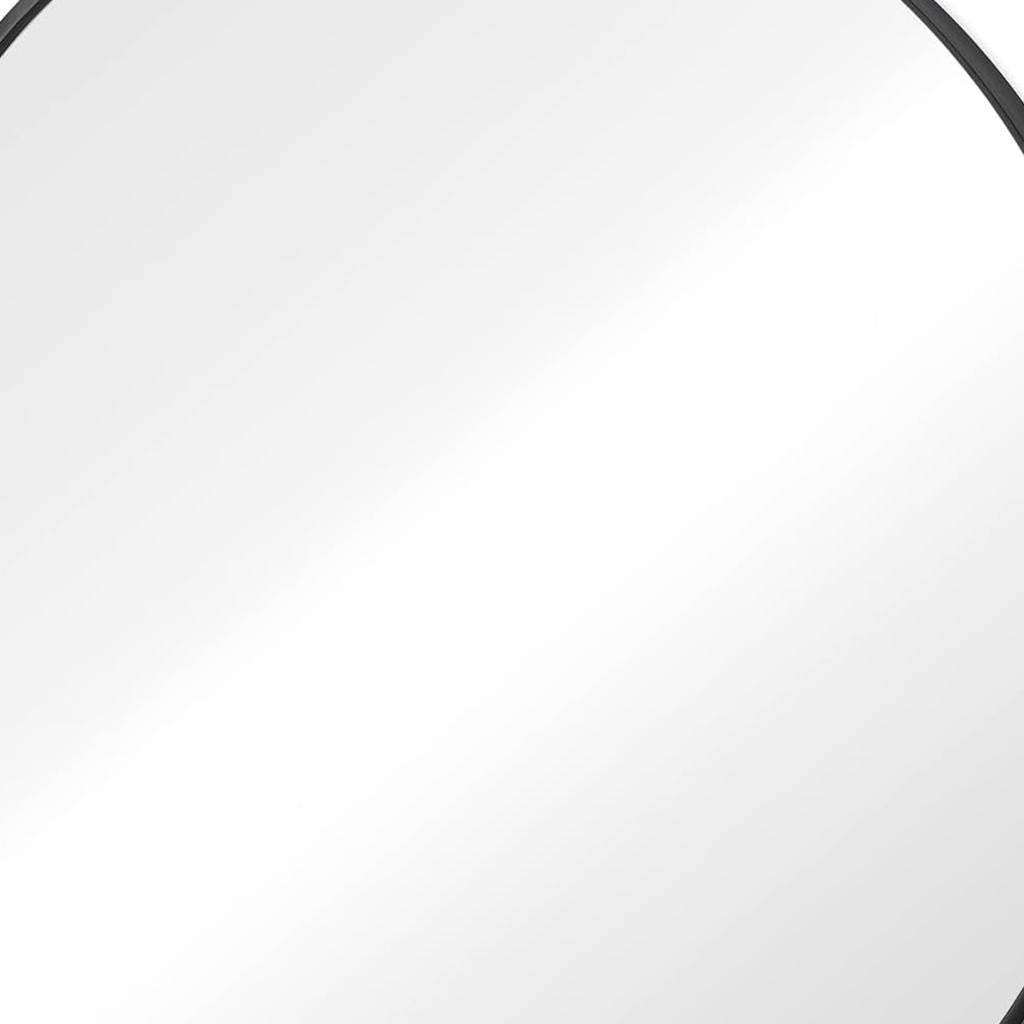 30" Black Metal Round Framed Bathroom Vanity Mirror - HomeRoots - Flyclothing LLC