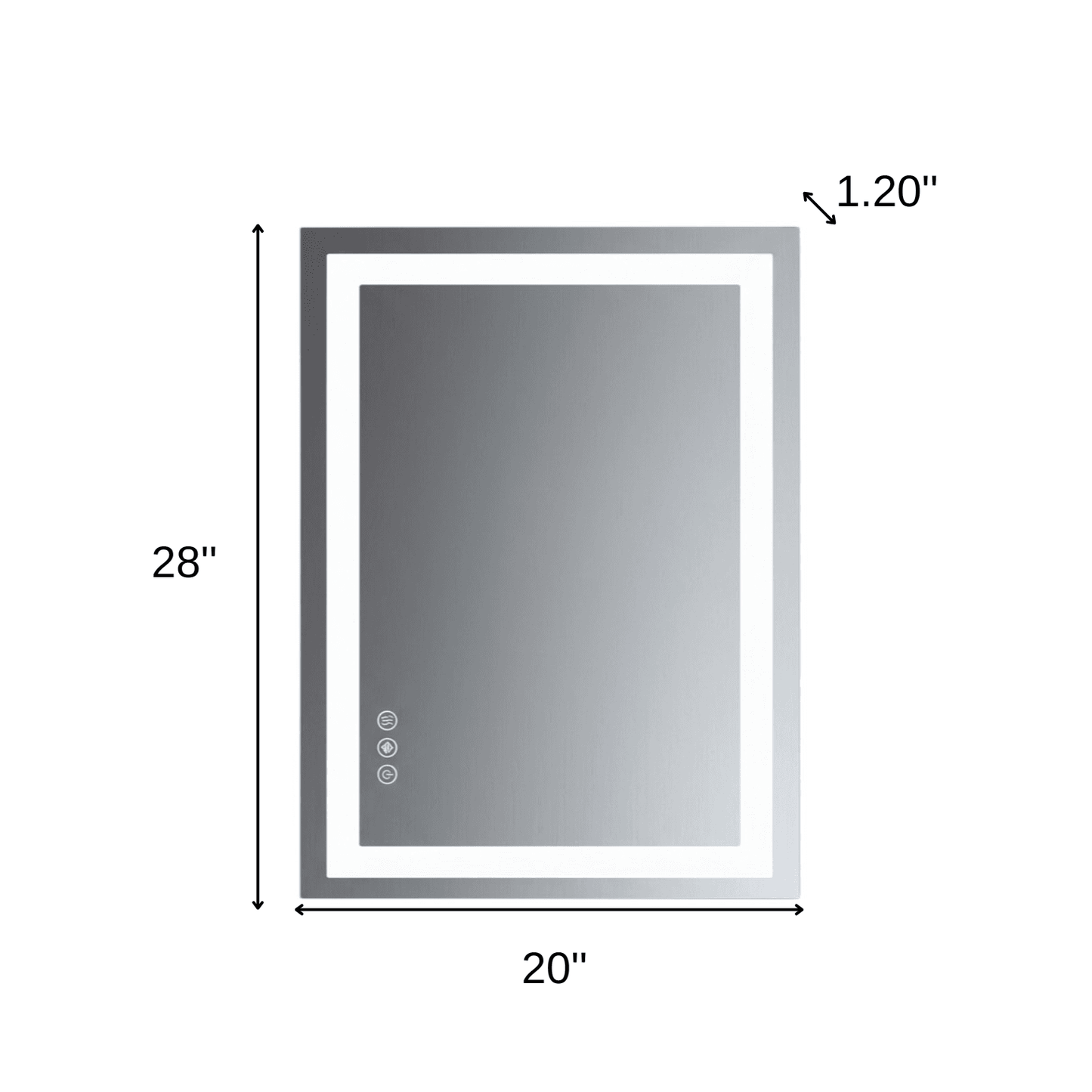 28" Lighted Frameless Bathroom Vanity Mirror - HomeRoots - Flyclothing LLC