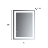 28" Lighted Frameless Bathroom Vanity Mirror - HomeRoots - Flyclothing LLC