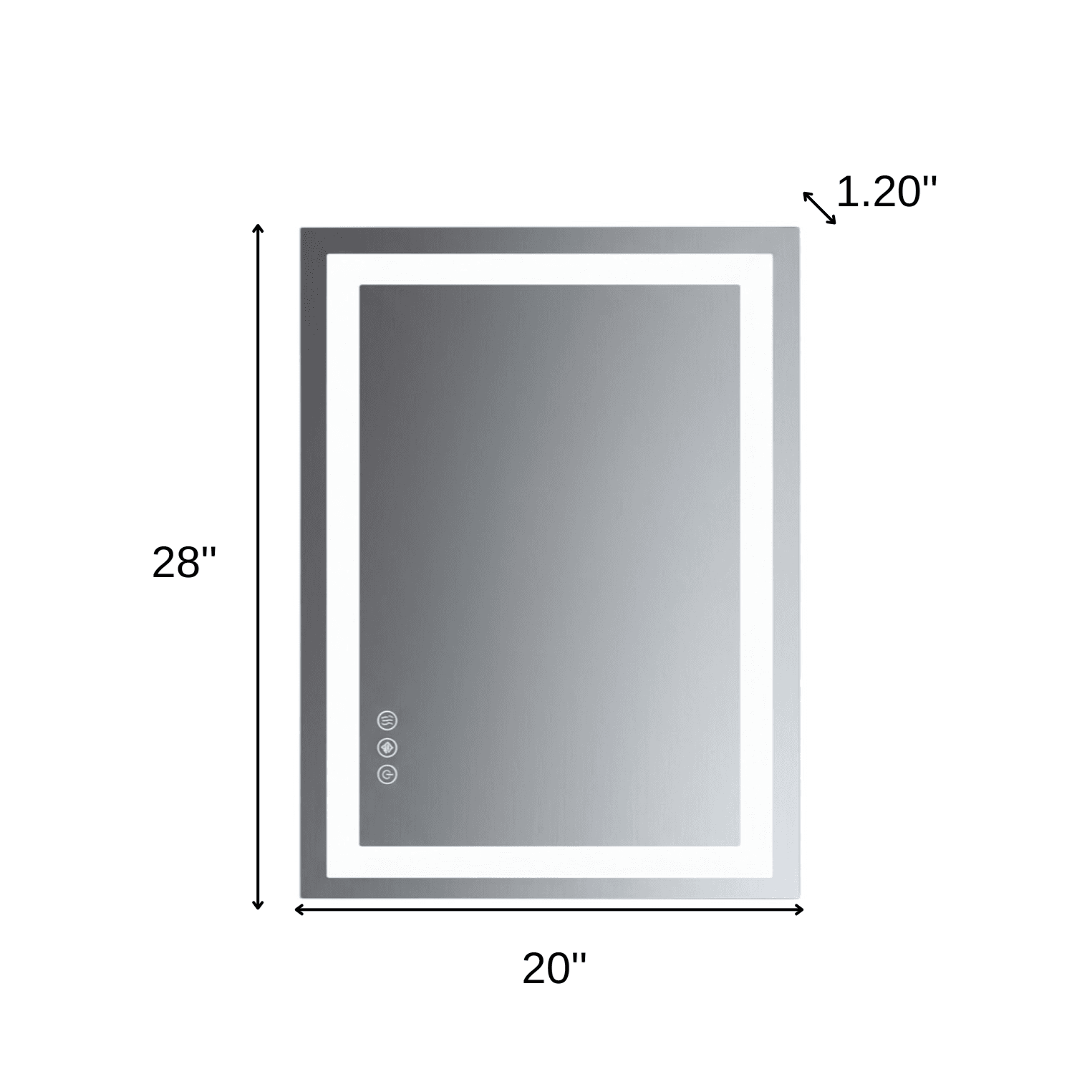 28" Lighted Frameless Bathroom Vanity Mirror - HomeRoots - Flyclothing LLC