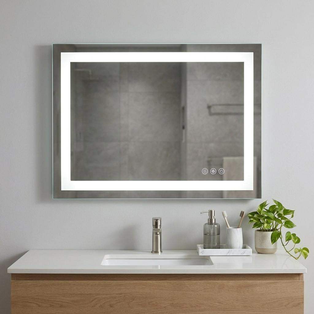 36" Lighted Frameless Bathroom Vanity Mirror - HomeRoots - Flyclothing LLC