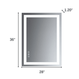 36" Lighted Frameless Bathroom Vanity Mirror - HomeRoots - Flyclothing LLC