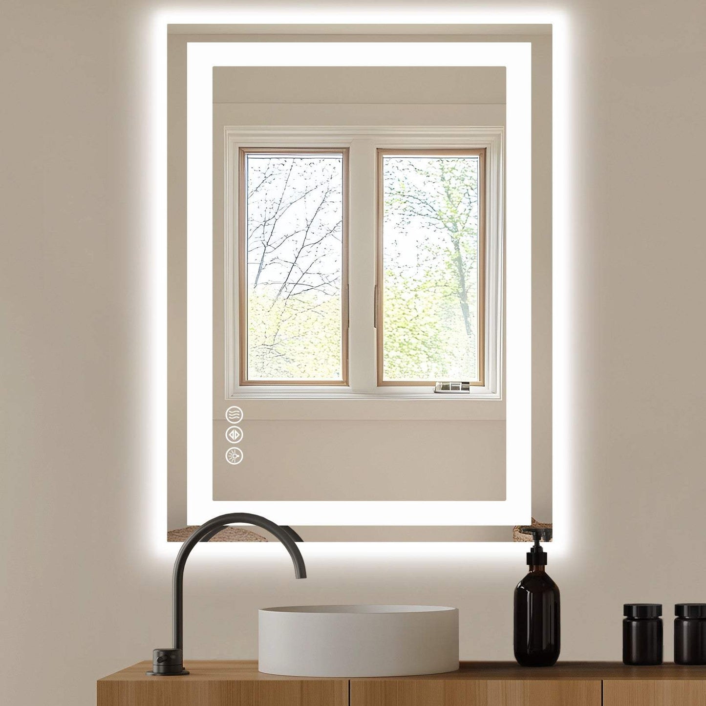 36" Lighted Frameless Bathroom Vanity Mirror - HomeRoots - Flyclothing LLC