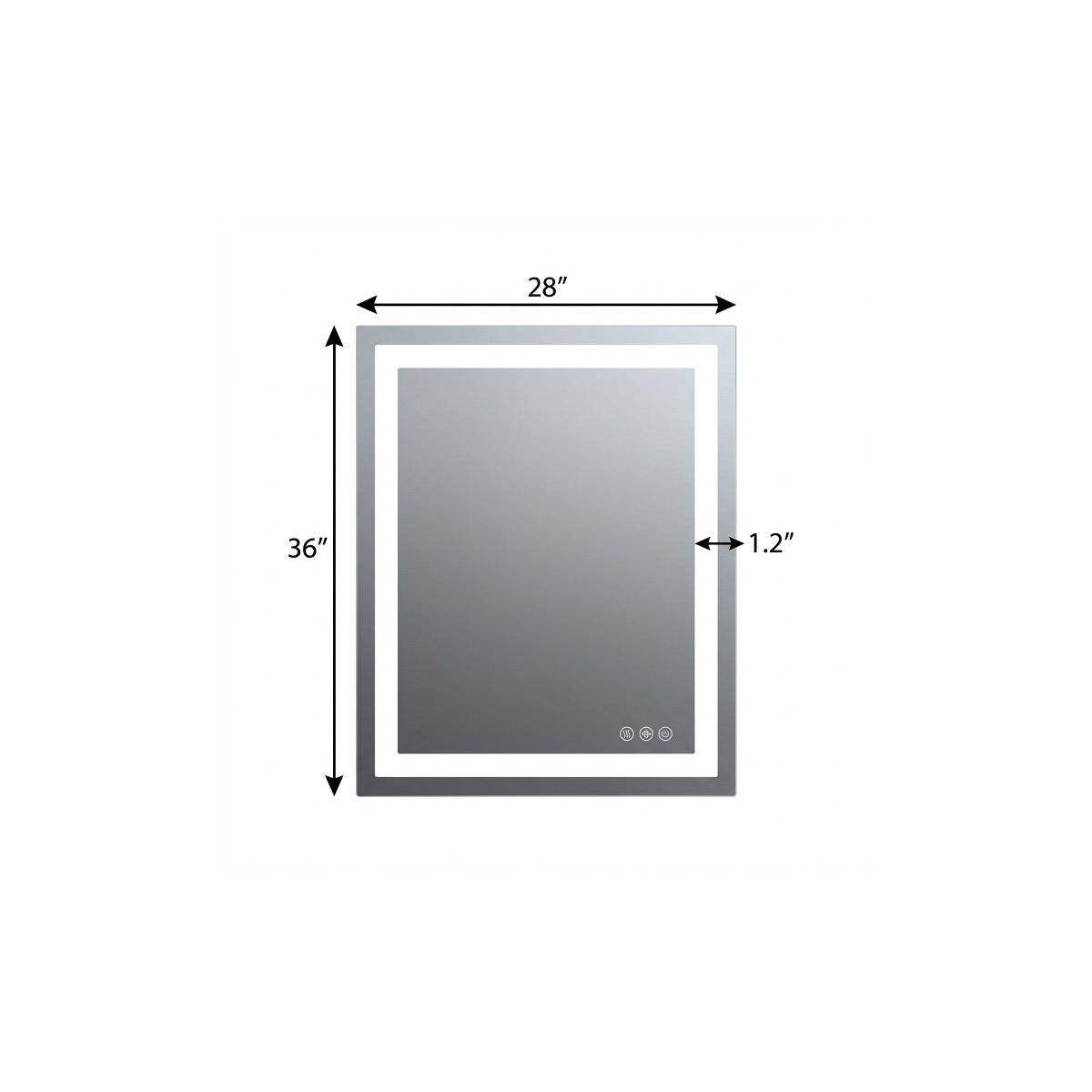 36" Lighted Frameless Bathroom Vanity Mirror - HomeRoots - Flyclothing LLC