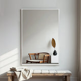 38" Silver Aluminum Framed Bathroom Vanity Mirror - Homeroots - Flyclothing LLC