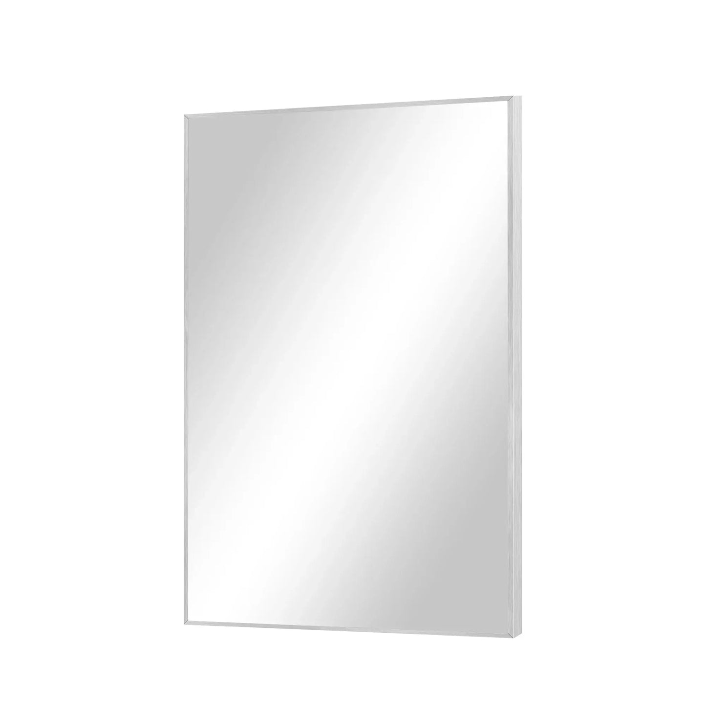 38" Silver Aluminum Framed Bathroom Vanity Mirror - Homeroots - Flyclothing LLC