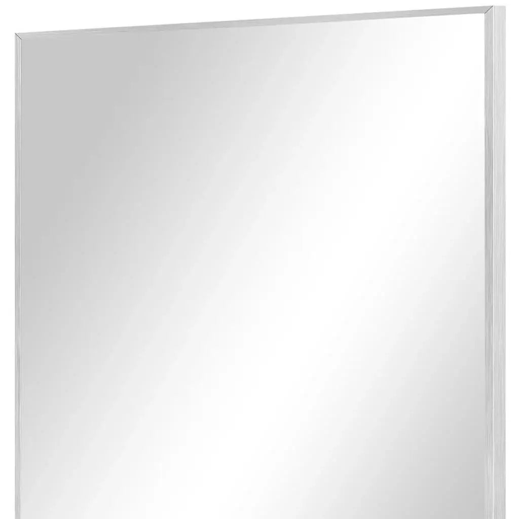 38" Silver Aluminum Framed Bathroom Vanity Mirror - Homeroots - Flyclothing LLC