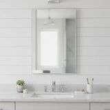 38" Silver Aluminum Framed Bathroom Vanity Mirror - Homeroots - Flyclothing LLC