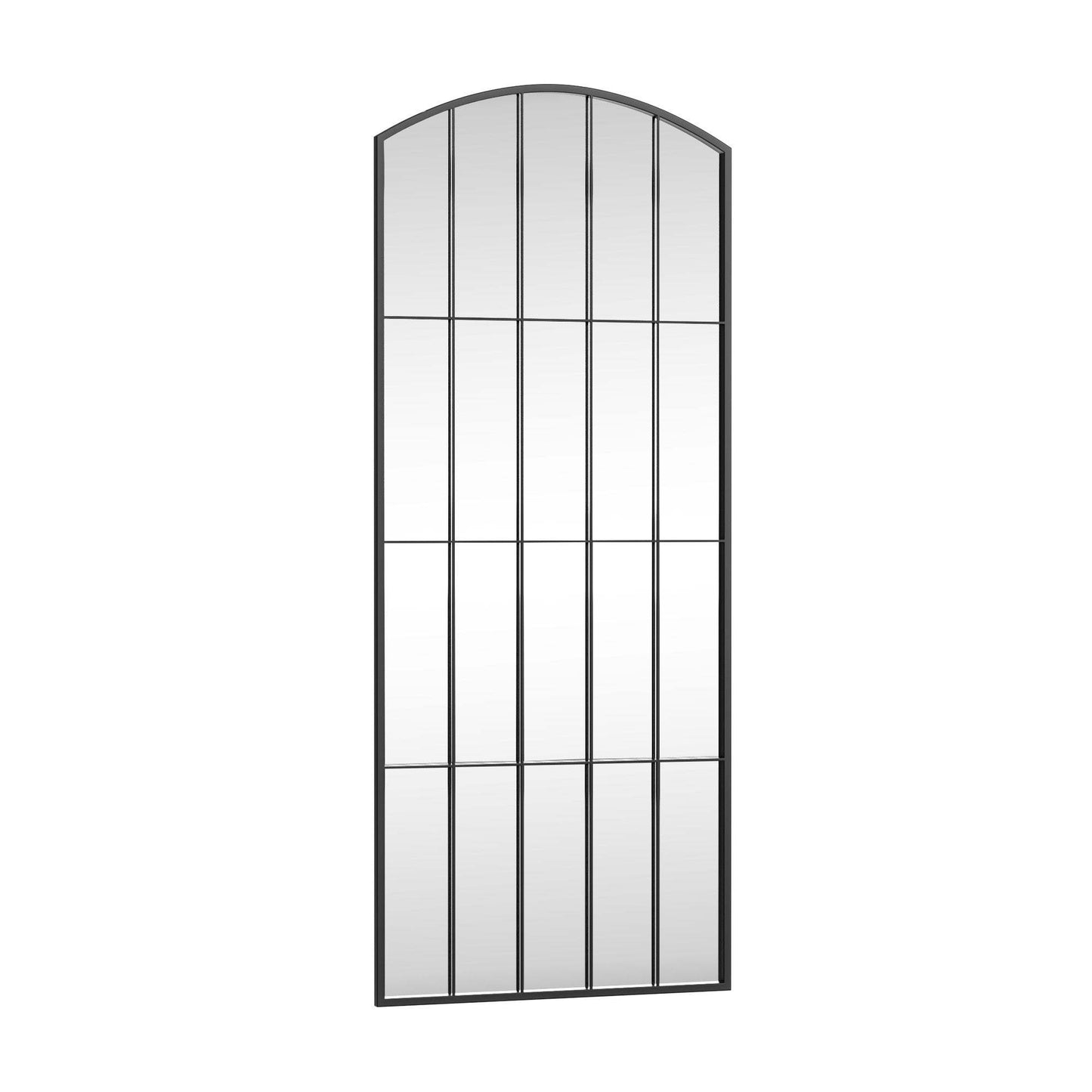67" Black Metal Geometric Arch Wall Mounted Or Leaning Framed Full Length Mirror - HomeRoots - Flyclothing LLC