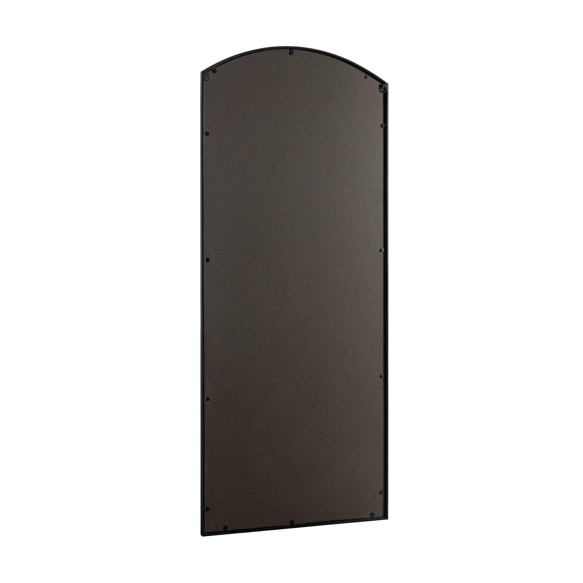 67" Black Metal Geometric Arch Wall Mounted Or Leaning Framed Full Length Mirror - HomeRoots - Flyclothing LLC