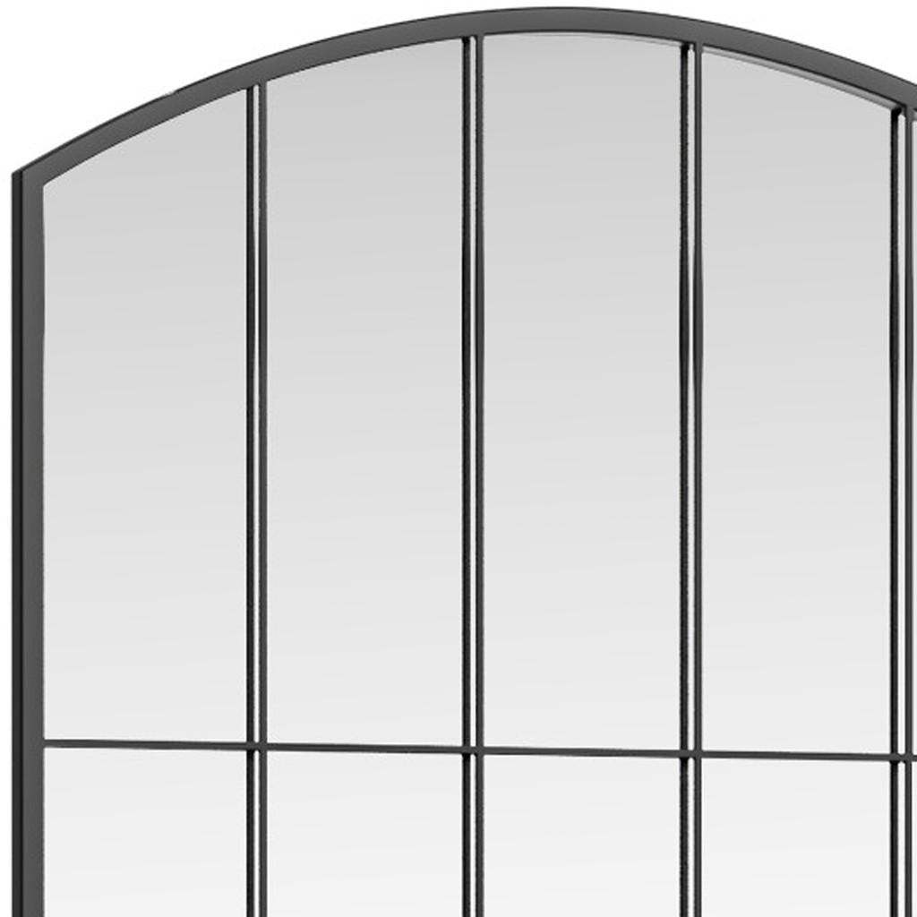 67" Black Metal Geometric Arch Wall Mounted Or Leaning Framed Full Length Mirror - HomeRoots - Flyclothing LLC