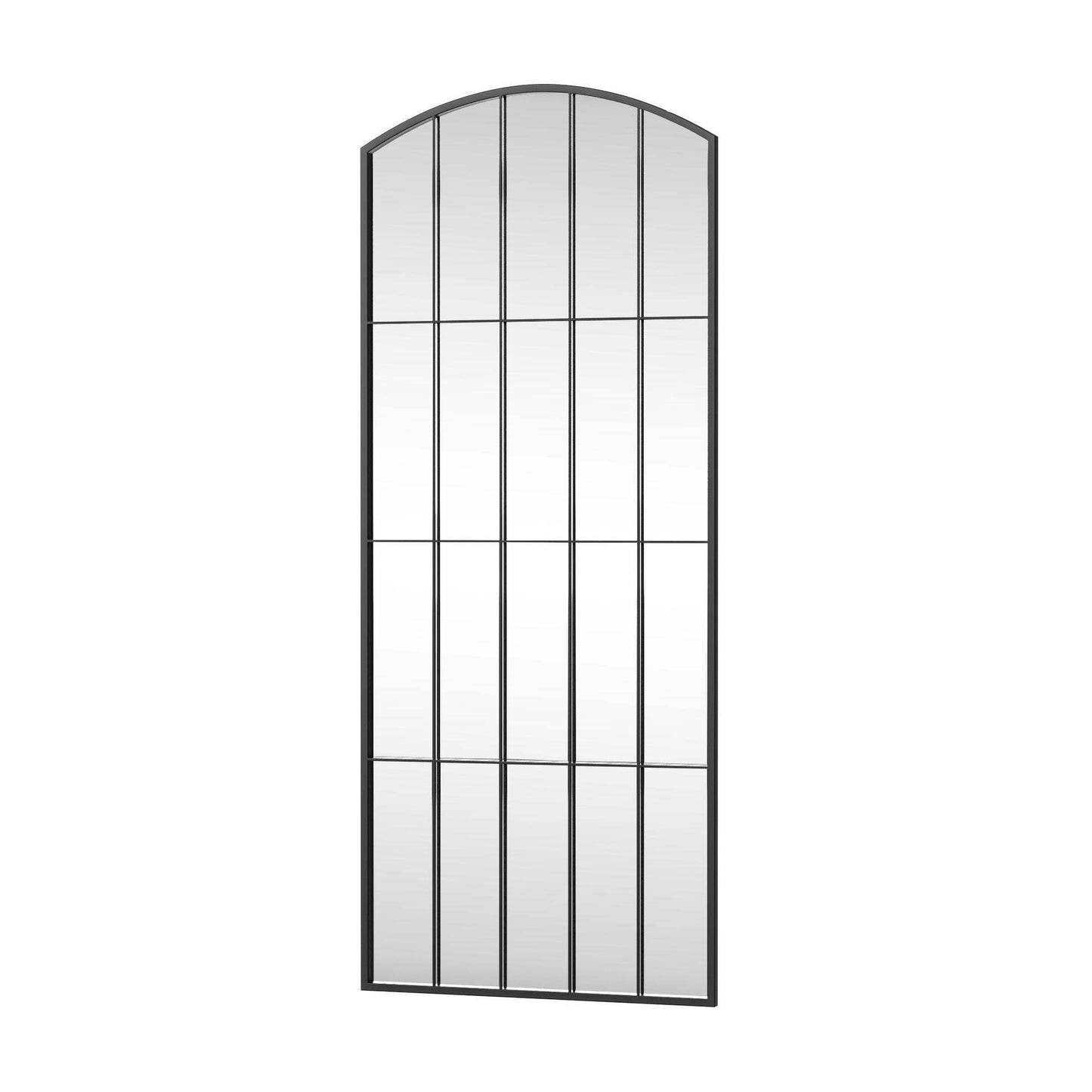 67" Black Metal Geometric Arch Wall Mounted Or Leaning Framed Full Length Mirror - HomeRoots - Flyclothing LLC