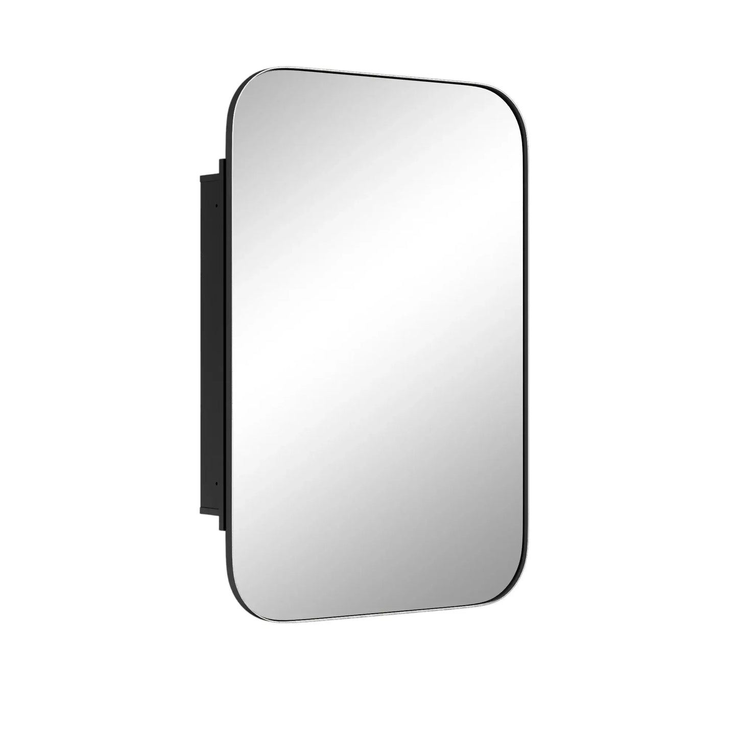 24" Black Metal Framed Bathroom Vanity Mirror With Cabinet - Homeroots - Flyclothing LLC