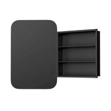 24" Black Metal Framed Bathroom Vanity Mirror With Cabinet - Homeroots - Flyclothing LLC
