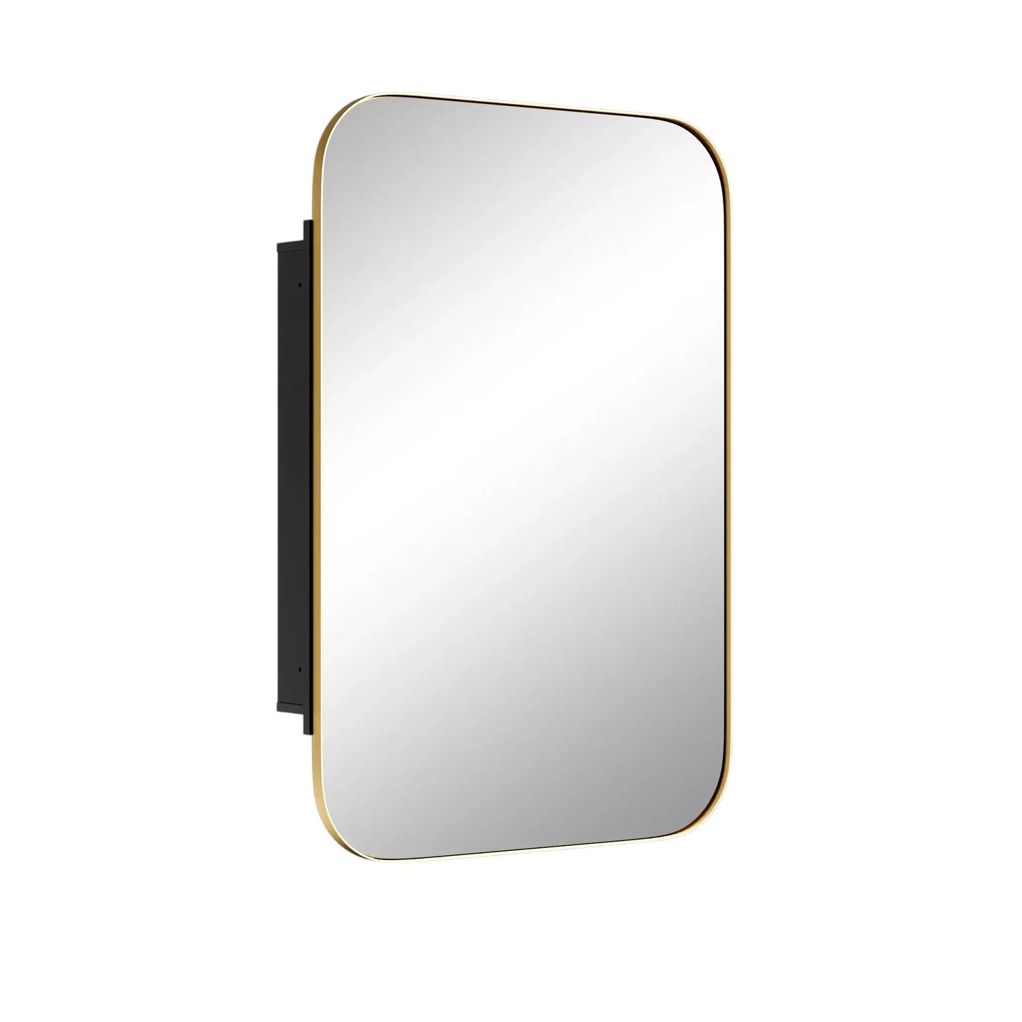 24" Gold Metal Framed Bathroom Vanity Mirror With Cabinet - Homeroots - Flyclothing LLC