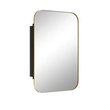 24" Gold Metal Framed Bathroom Vanity Mirror With Cabinet - Homeroots - Flyclothing LLC