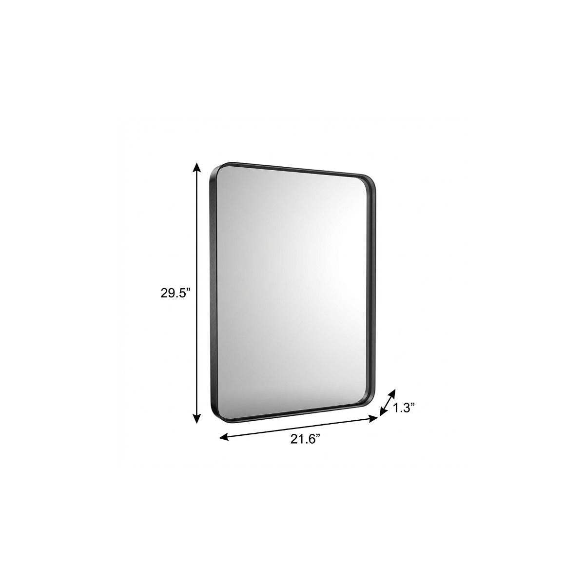 30" Black Metal Framed Bathroom Vanity Mirror - HomeRoots - Flyclothing LLC