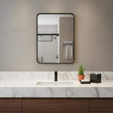 30" Black Metal Framed Bathroom Vanity Mirror - HomeRoots - Flyclothing LLC