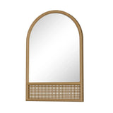 36" Brown Solid Wood Arch Framed Accent Mirror - Homeroots - Flyclothing LLC