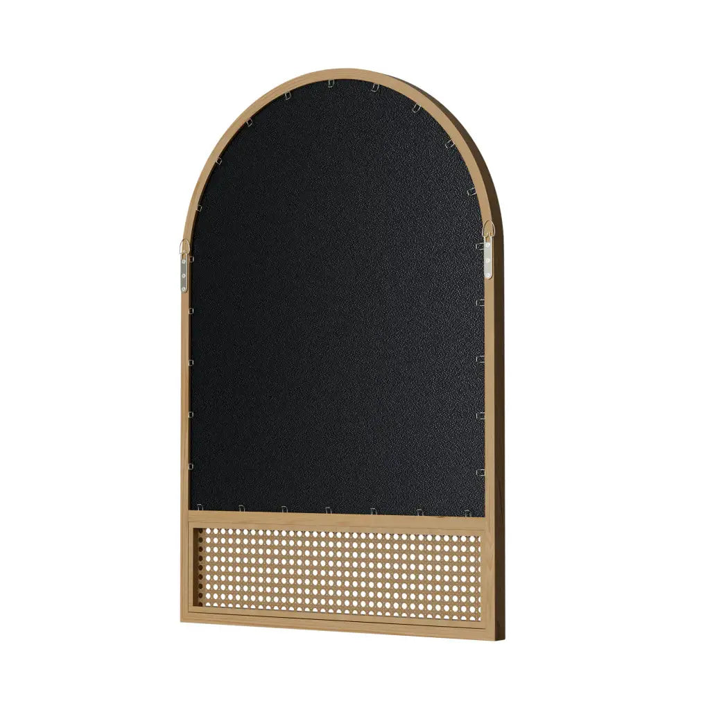 36" Brown Solid Wood Arch Framed Accent Mirror - Homeroots - Flyclothing LLC