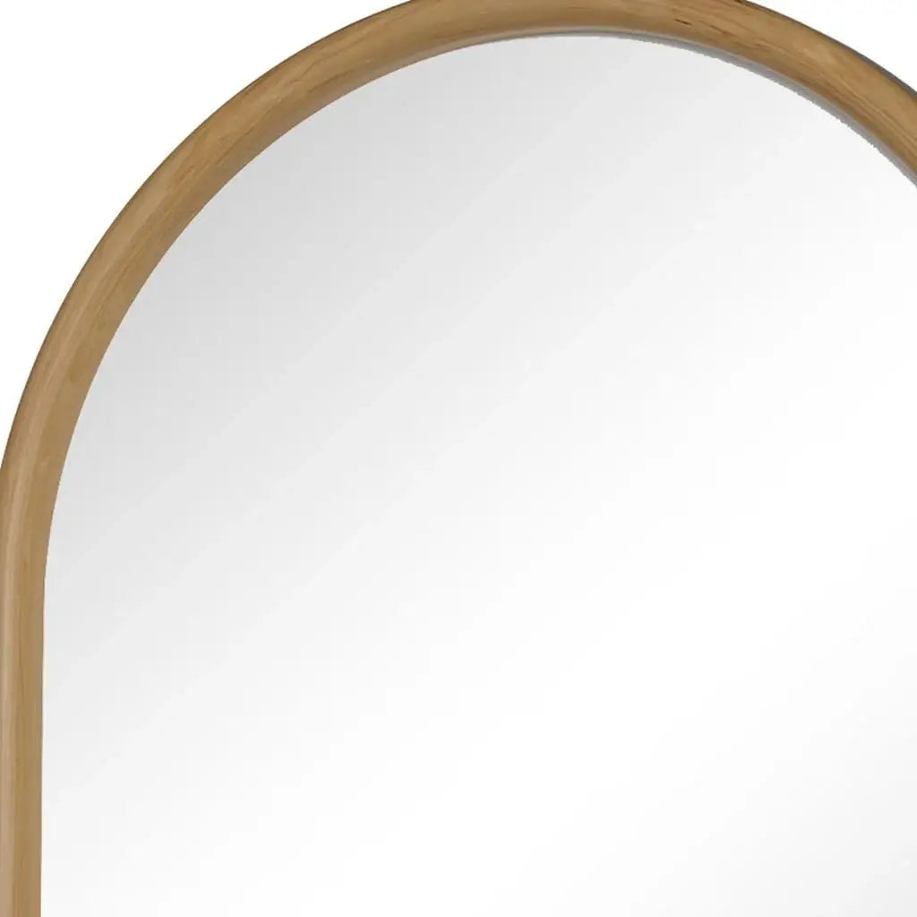 36" Brown Solid Wood Arch Framed Accent Mirror - Homeroots - Flyclothing LLC