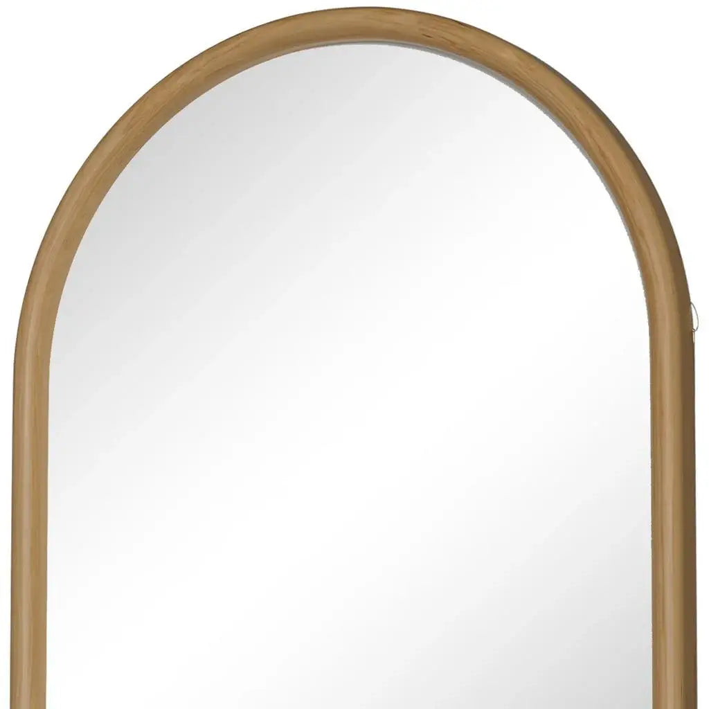 36" Brown Solid Wood Arch Framed Accent Mirror - Homeroots - Flyclothing LLC