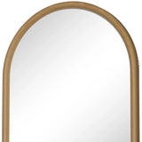 36" Brown Solid Wood Arch Framed Accent Mirror - Homeroots - Flyclothing LLC